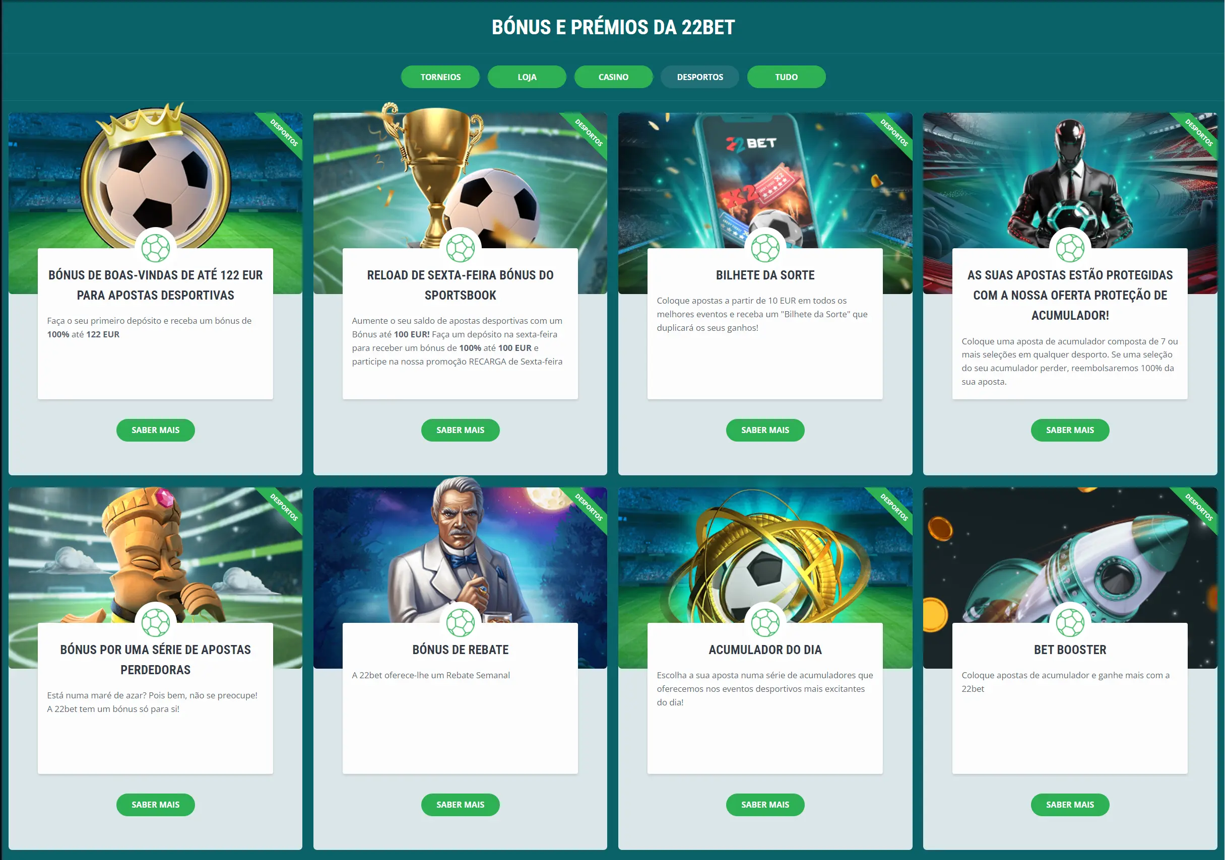 Bónus de Desporto da 22Bet